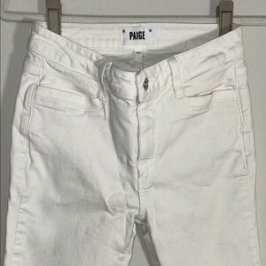 PAIGE Women's White Skinny Leg Jeans